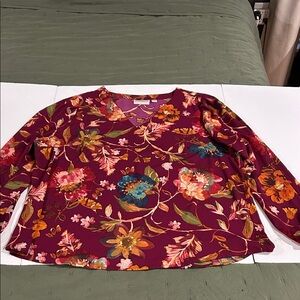 Belle Boho Kim Gravel L/S woven blouse size XL